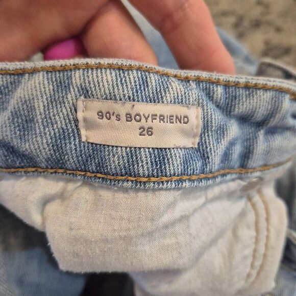 PacSun Women's Light Indigo Blue Wash Poly/Spandex Boyfriend Cut 90's Cargo High - Picture 11 of 12